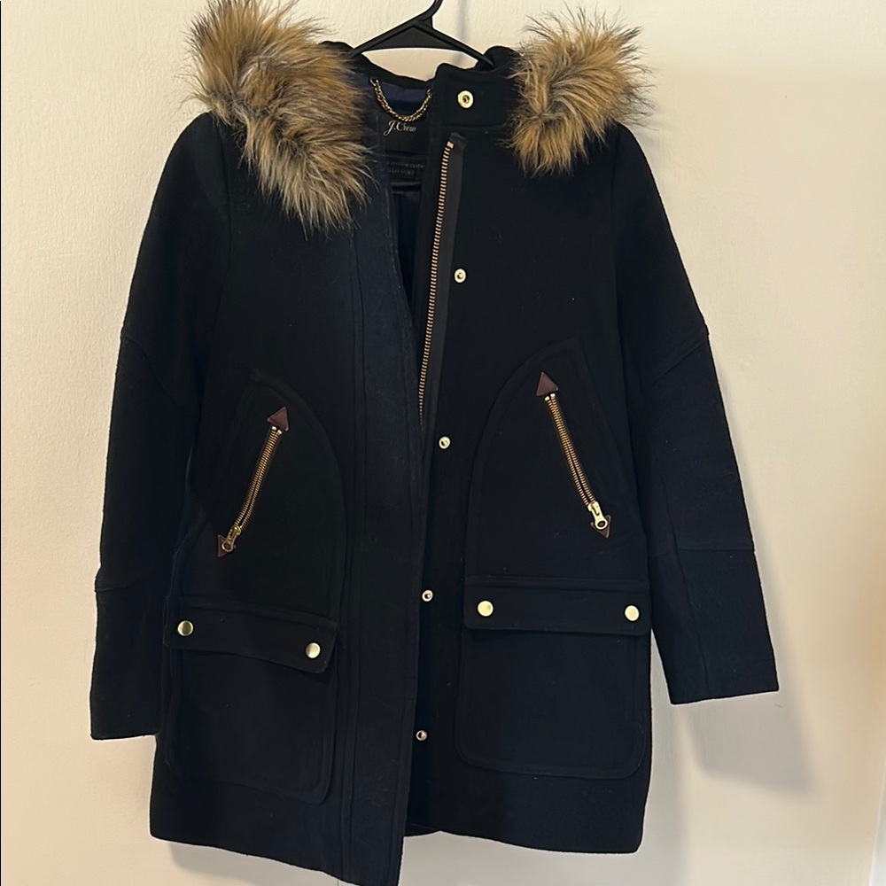 J.Crew - Black Chateau Parka Wool Coat 00P